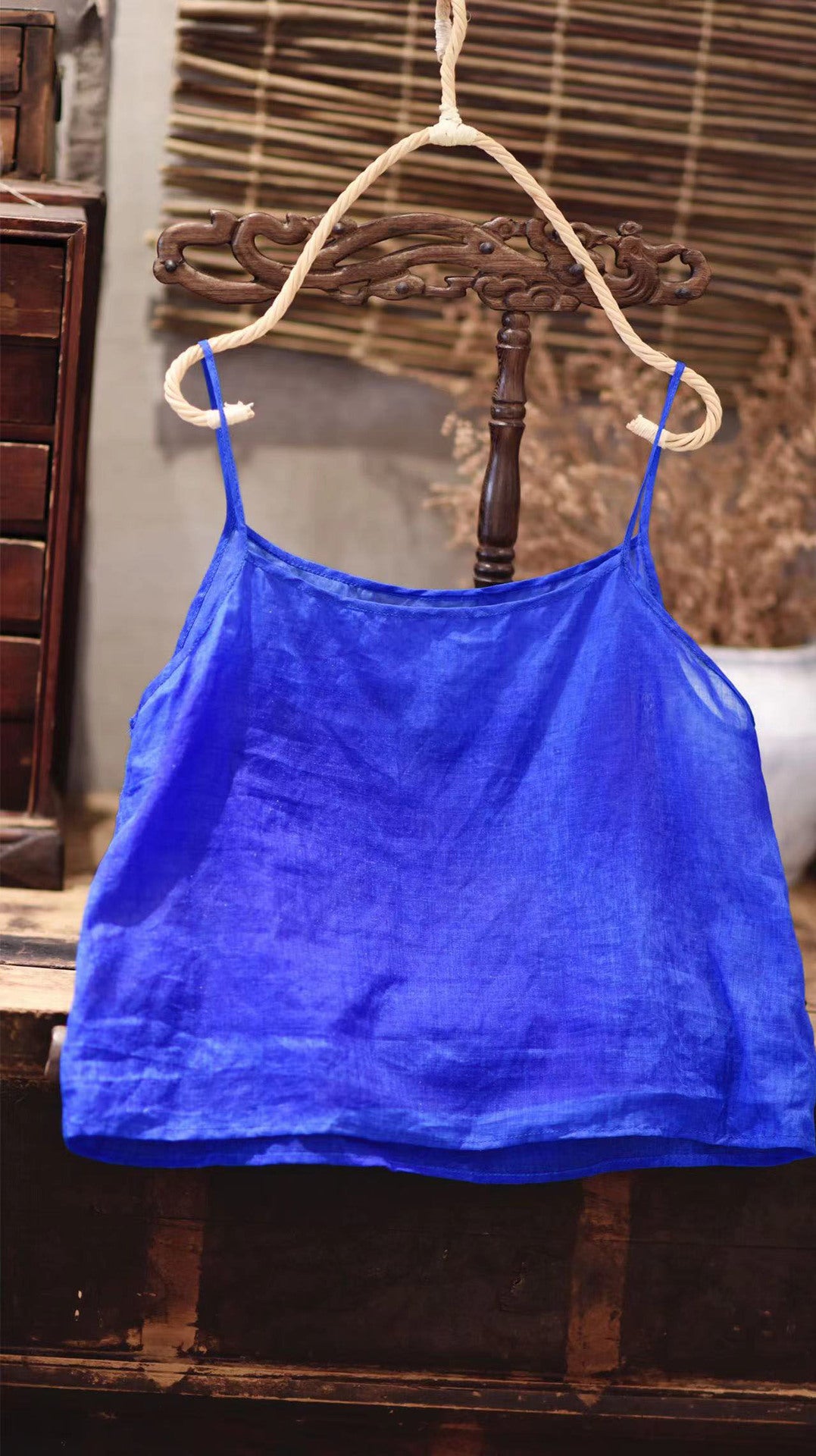 2025  22/5 small master, literary and retro light and casual pullover, one-word collar summer sunscreen ramie shirt