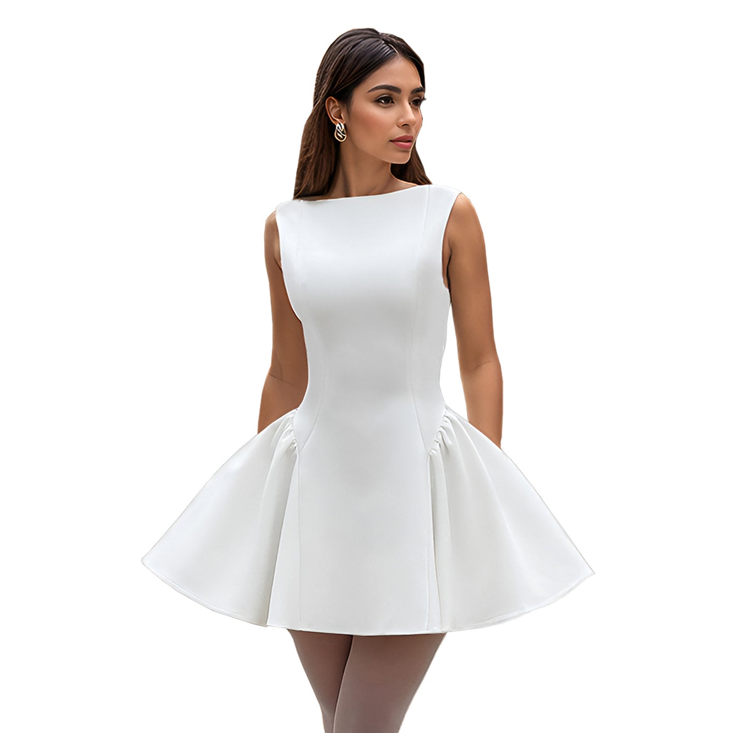 2025 C7143    Popular and  Fashion Women's Sleeveless Short Skirt Sexy Slim Backless Dress