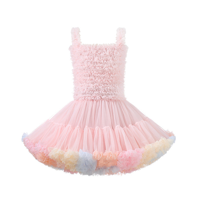 INS European and American Girls Dress Children's Pettiskirt Baby Princess Dress Tutu Skirt Children's Clothing Summer Class a Pleated Skirt
