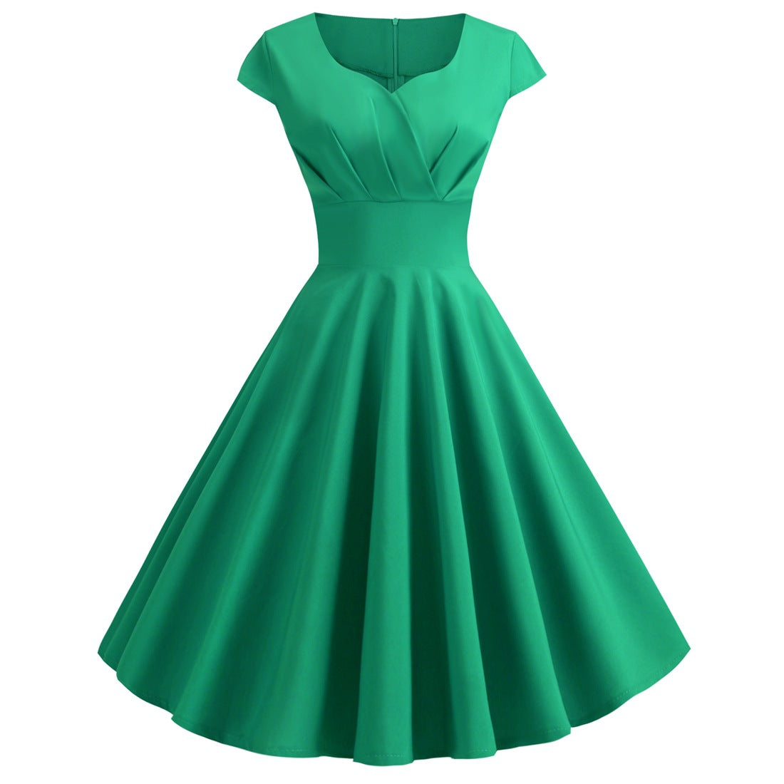 XIEYINSHE X EBay Hot Sale New Vintage Women's V-neck Half Sleeve Waist-Tight Solid Color Wide Hem Dress One-Piece Starting Batch