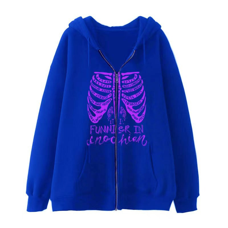VLOVELAW 2025 Popular and Diablo Skull Sweatshirt Men's and Women's Hoodies Goth Couple Harajuku Large Size Zipper Sweater