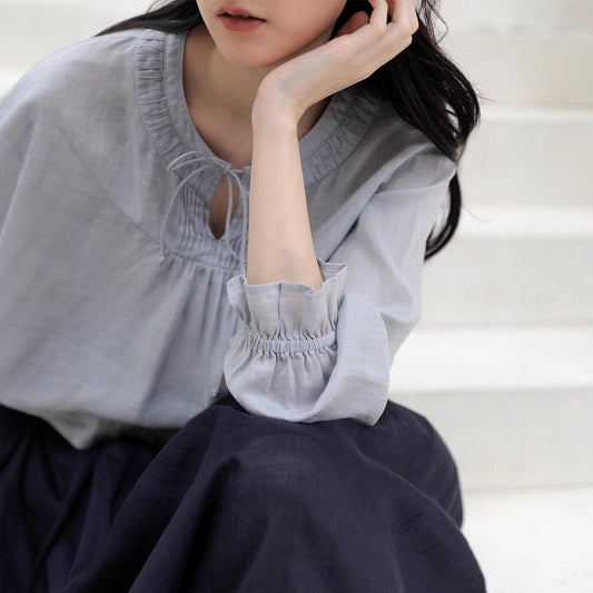 Ramie top popular new spring and autumn sunscreen long-sleeved T-shirt pullover women's 211216 skirt 220303