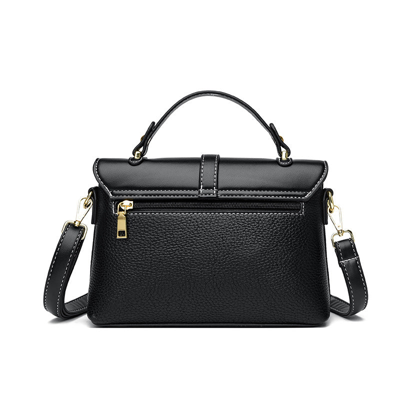 vlovelaw Classic Single Arrow Stitching Messenger Bag High Sense Ins Leather Pattern Small Box Genuine Leather Women's Bag Shoulder Bag