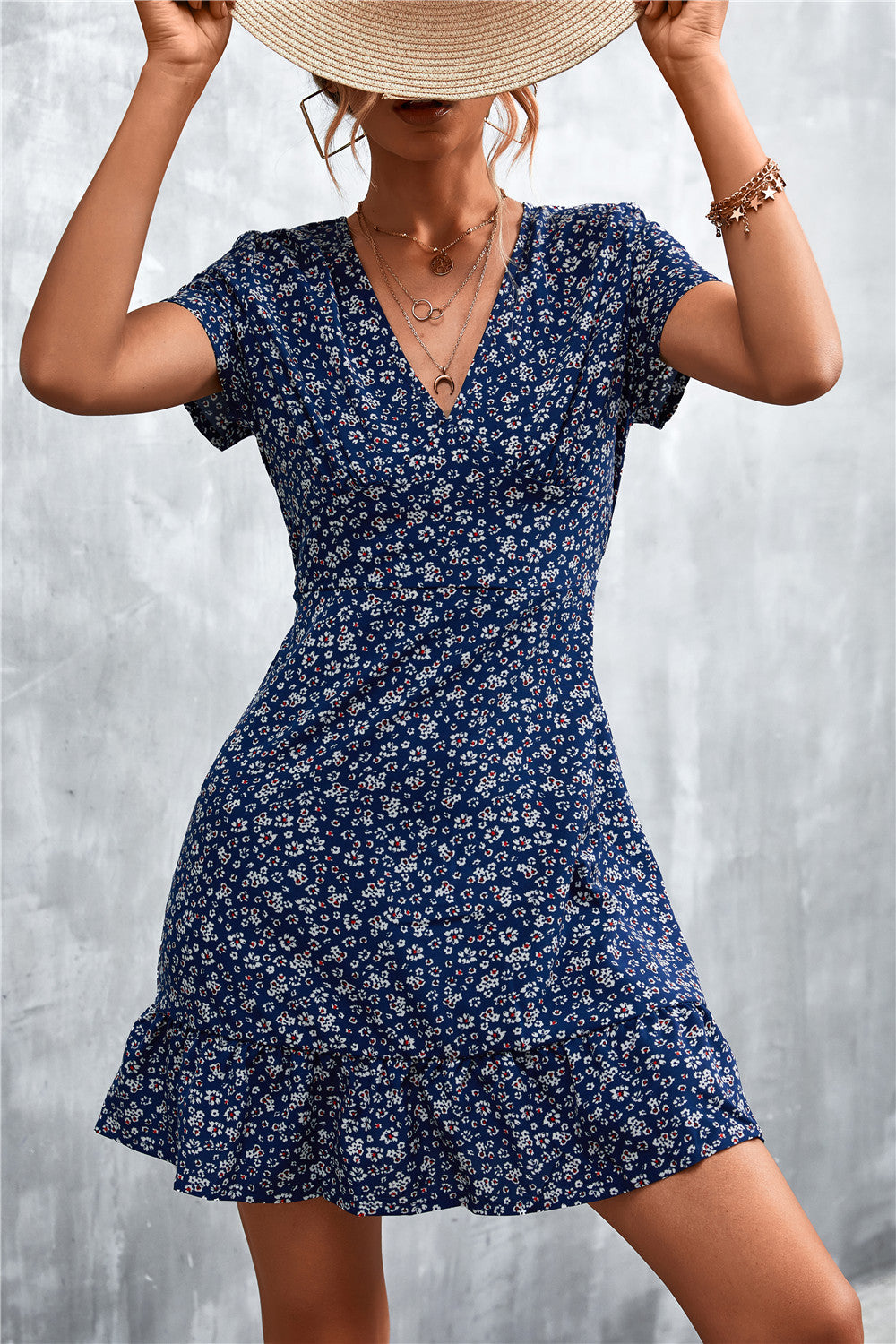 XIEYINSHE Spring and Summer New Wish Hot Sale Bohemian V-neck Floral Dress Beach Dress