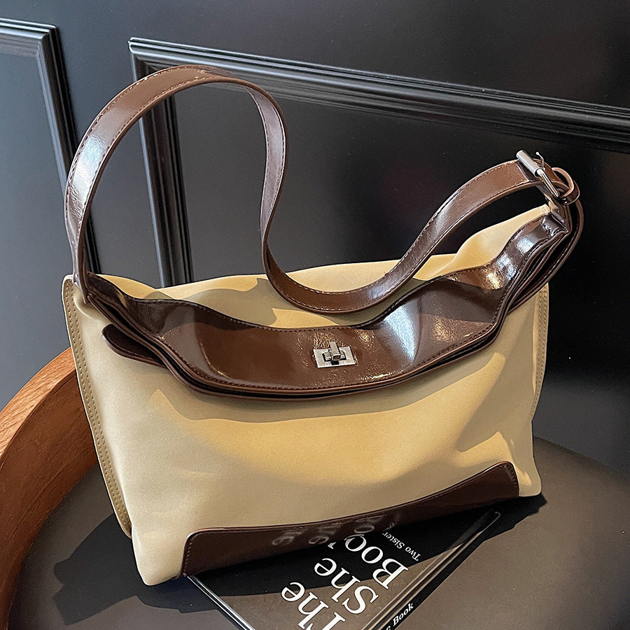 VLOVELAW 2025 Fashion casual versatile shoulder bag popular new niche design retro trend matte premium texture messenger bag