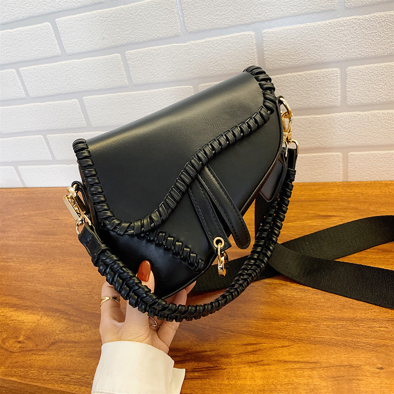 VLOVELAW Bag Women's Bag Autumn New Fashion Shoulder Crossbody Personality Saddle Bag Korean Style Pure Color Artistic Trendy Bag Women's