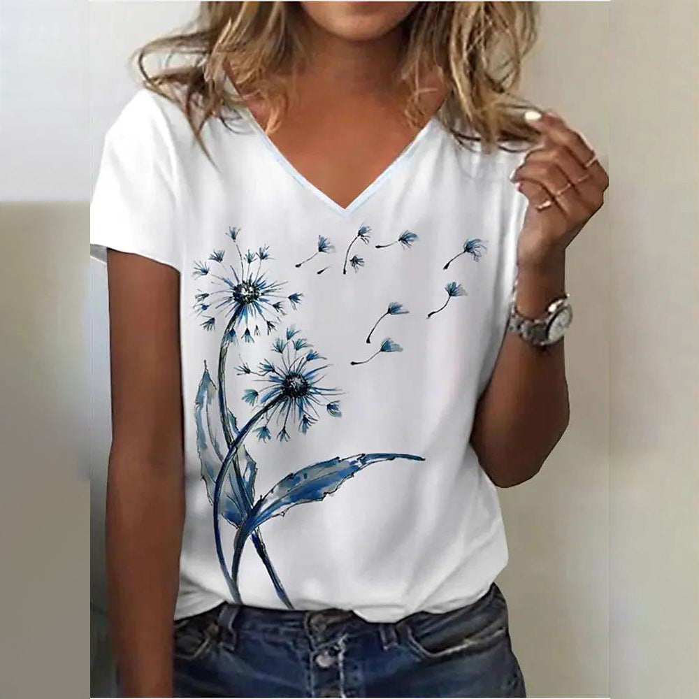 VLOVELAW Cross-Border T-shirt Independent Station Women's Short Sleeve Wish Best-Selling in Stock Temu