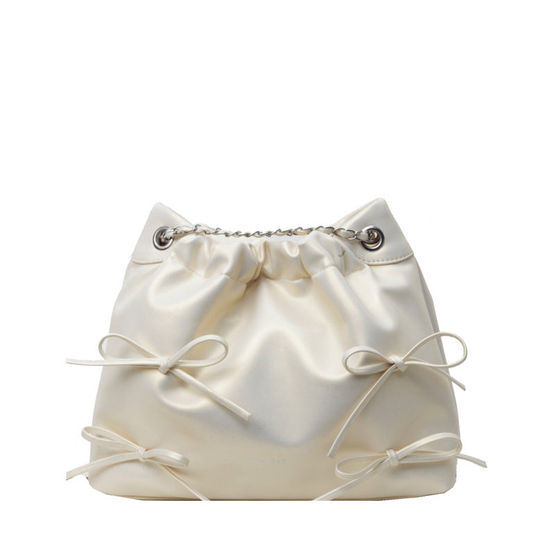 VLOVELAW 2025 Single shoulder small bag women's popular new fashion bow chain bag Popular style versatile garbage bag diagonal cross armpit bag