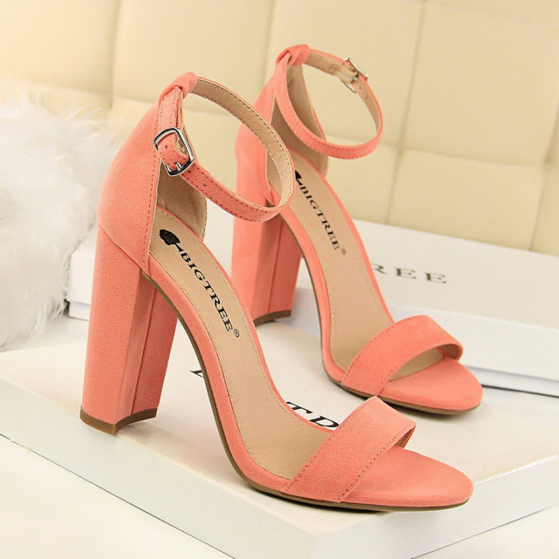VLOVELAW 0509-1 European and American Style Women's Shoes High Heels Fashion Simple Thick Heel High Heel and Sexy Nightclub Strap Sandals