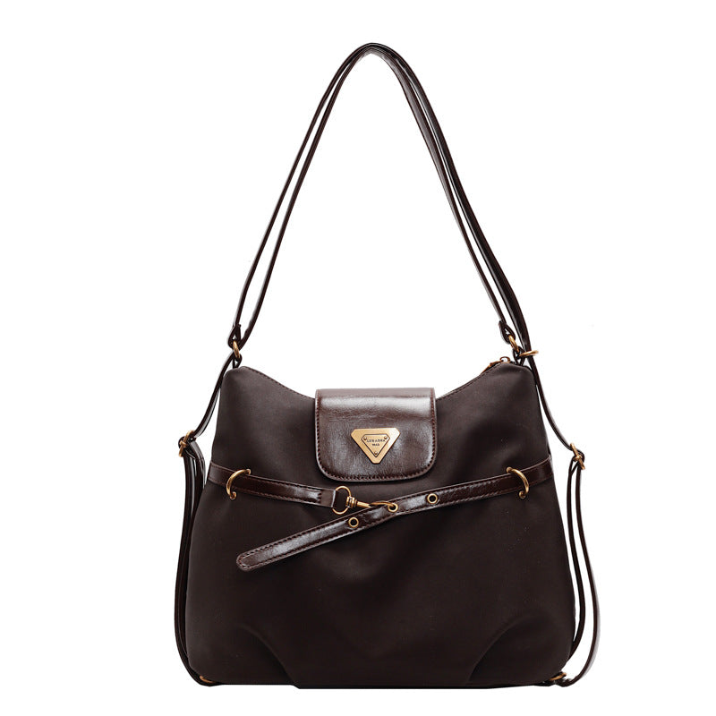 VLOVELAW 2025 Casual commuting retro matte large-capacity bag women's popular new fashion double shoulder back bag single shoulder tote bag