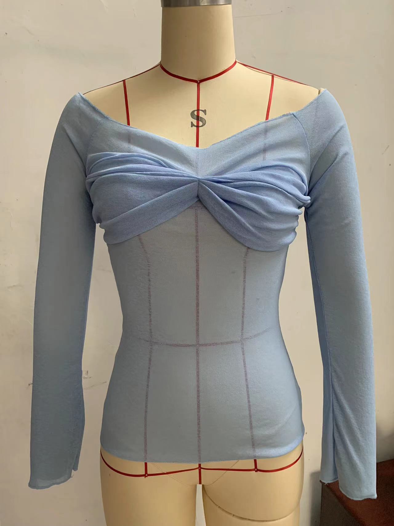 VLOVELAW New European and American Women's Casual Spring New Bow Tube Top Long Sleeve T-shirt Top Y2g Fashion