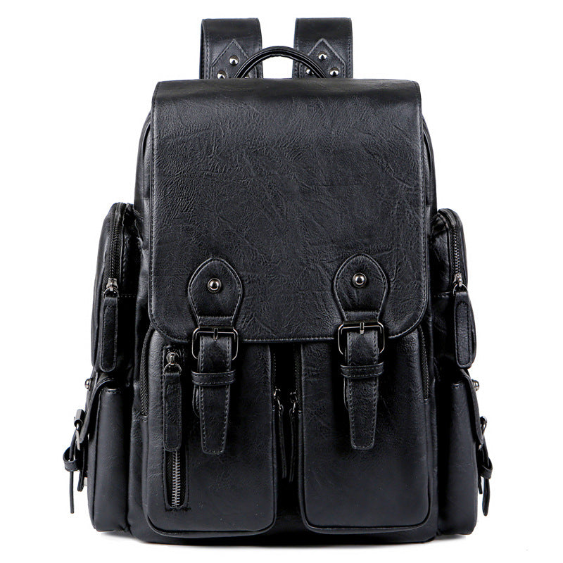 2025 Large capacity men's bag pu leather backpack men's backpack high-end fashion backpack backpack mail carrier document backpack