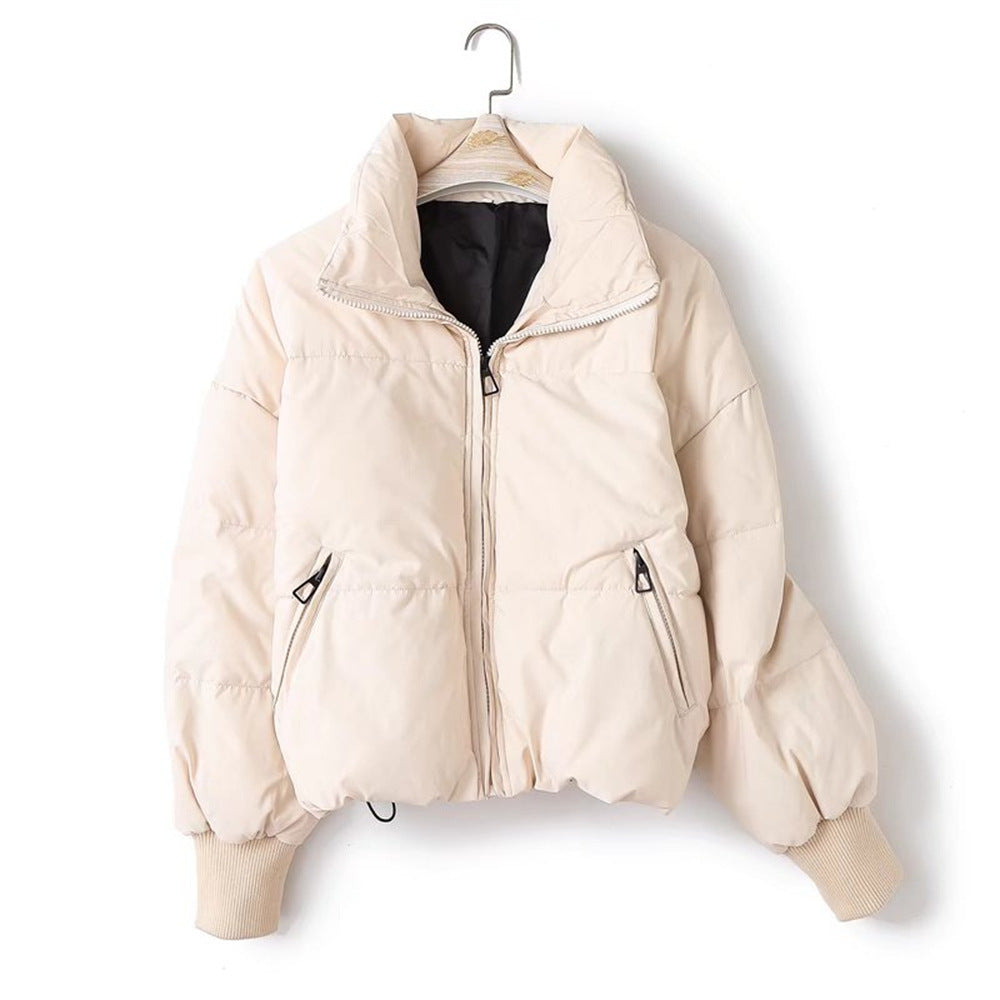 YPFF trendy women's clothing European, American autumn and winter new lazy wind thickened loose cotton clothes jacket zipper padded cotton clothes