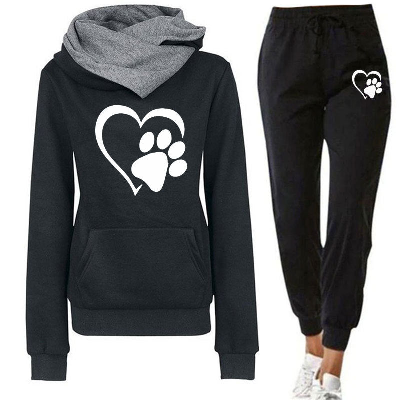 VLOVELAW Autumn and winter new men's and women's clothing ebay wish 2025 fashion love printing fleece casual women's suit