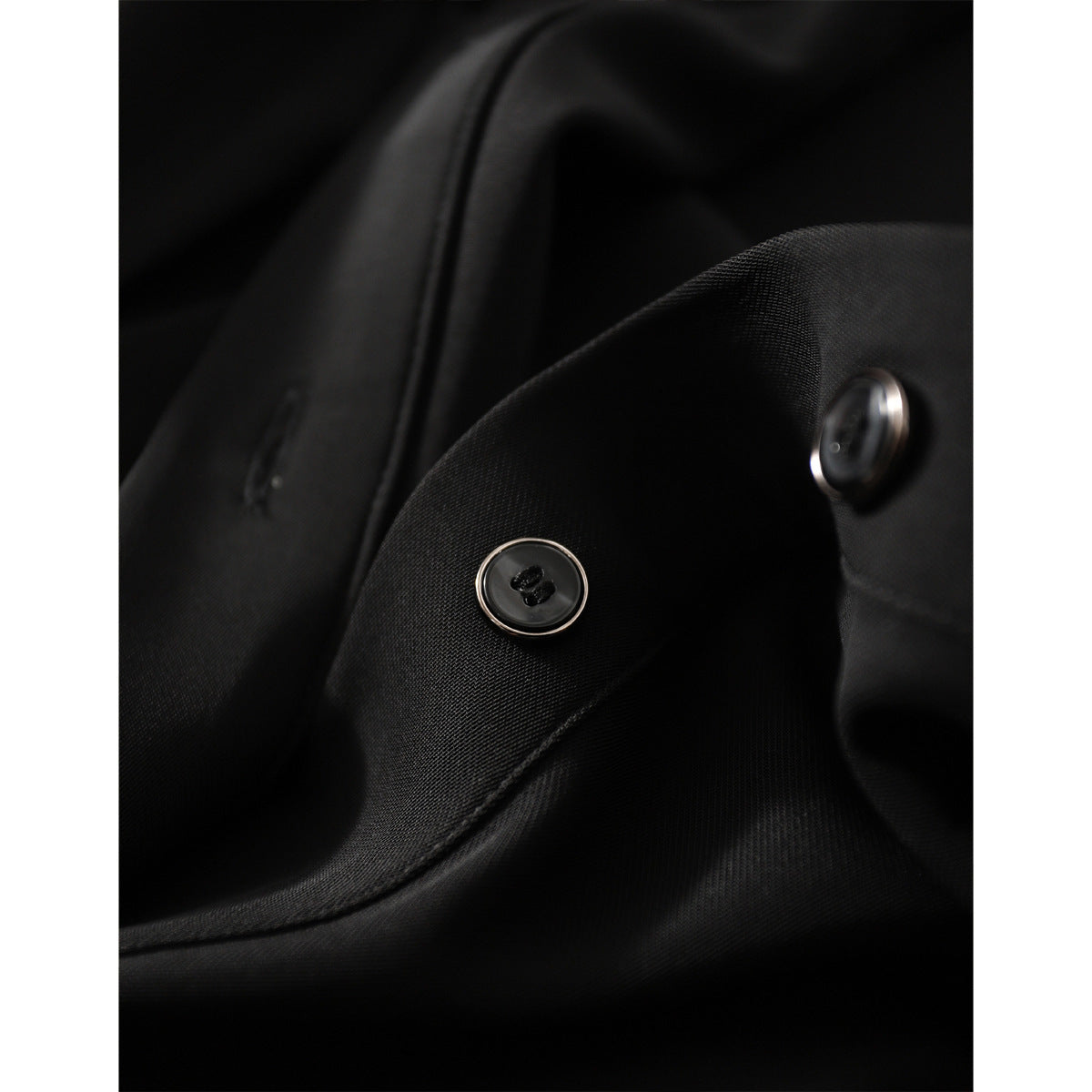 2025 temperament Hepburn style small black dress, shirt dress  spring and summer women's clothing long-sleeved medium and long skirt