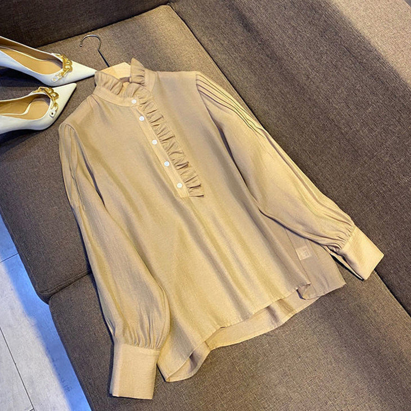 2025 Temperament ruffle leaf edge shirt skirt two-piece set, gentle wind suit skirt A-shaped skirt Hangzhou Sijiqing women's clothing summer