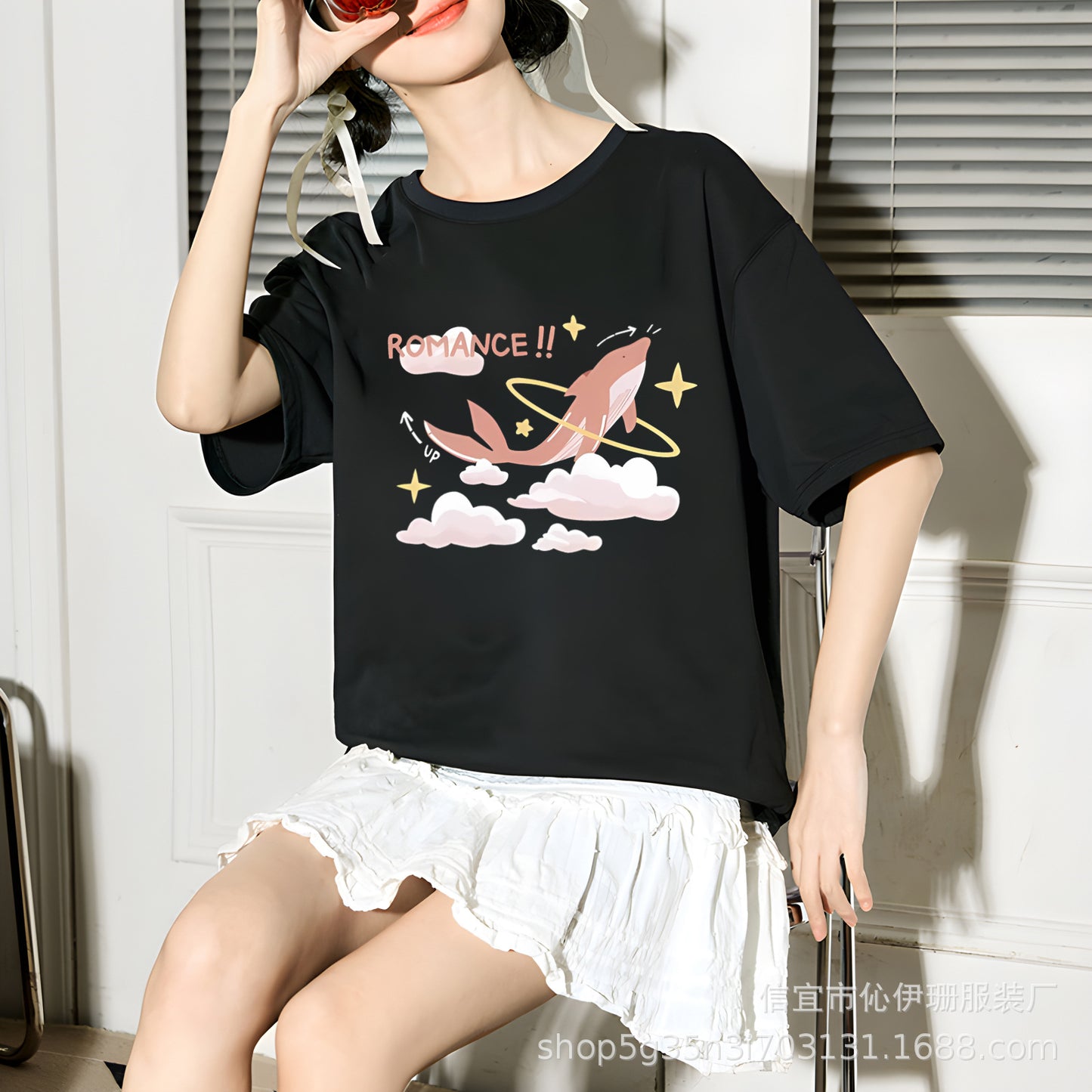 VLOVELAW Summer Women's Cotton Short-Sleeved T-shirts Women's New Versatile Simple Style Loose Half-Sleeve Top Ins Trendy White