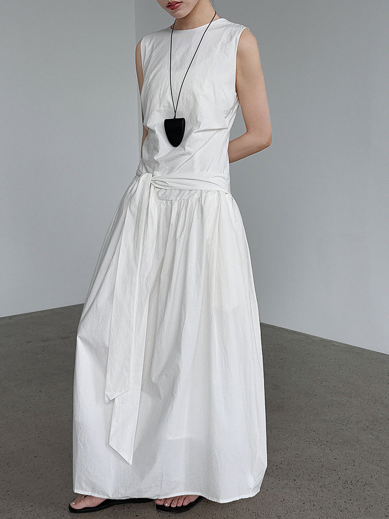 Luxi, Korean waist and thin bud vest skirt, summer new lazy wind sleeveless strap-on dress 9749