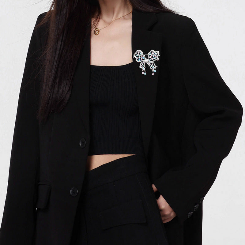 2025 High-end luxury zircon butterfly brooch freshwater pearl women's jewelry coat suit accessories dinner corsage