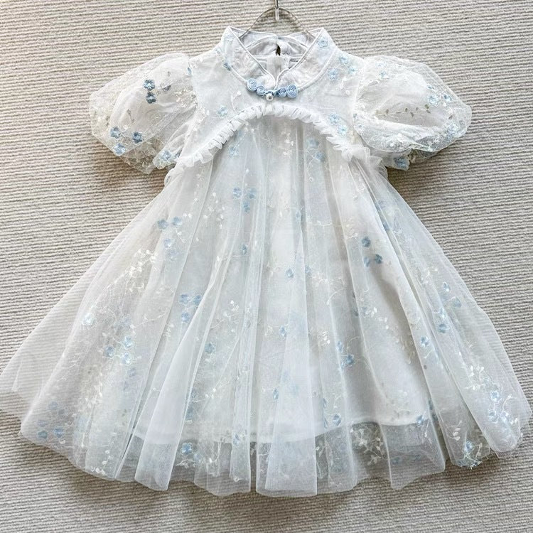 Girls Dress Summer 2025 New Korean Style Western Style Children's Bow Princess Dress Baby Girl Super Fairy Skirt