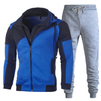 VLOVELAW zipper hoodie solid color sweater set men's autumn and winter hoodie trend fashion leisure sports two-piece set