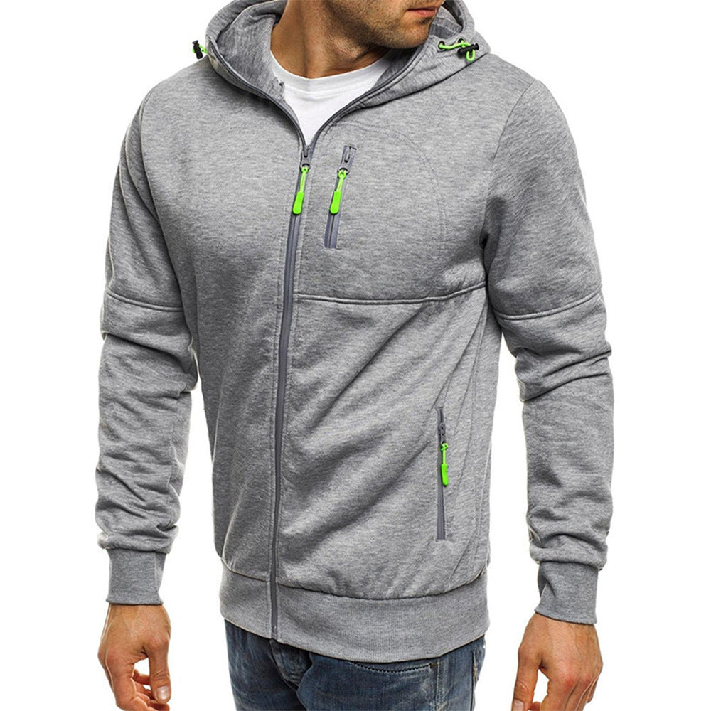 VLOVELAW 2025 popular Cross-New Hot Trade Autumn Spring Men's Sports Fitness Casual Jacquard Zipper Sweater Cardigan Hooded Jacket