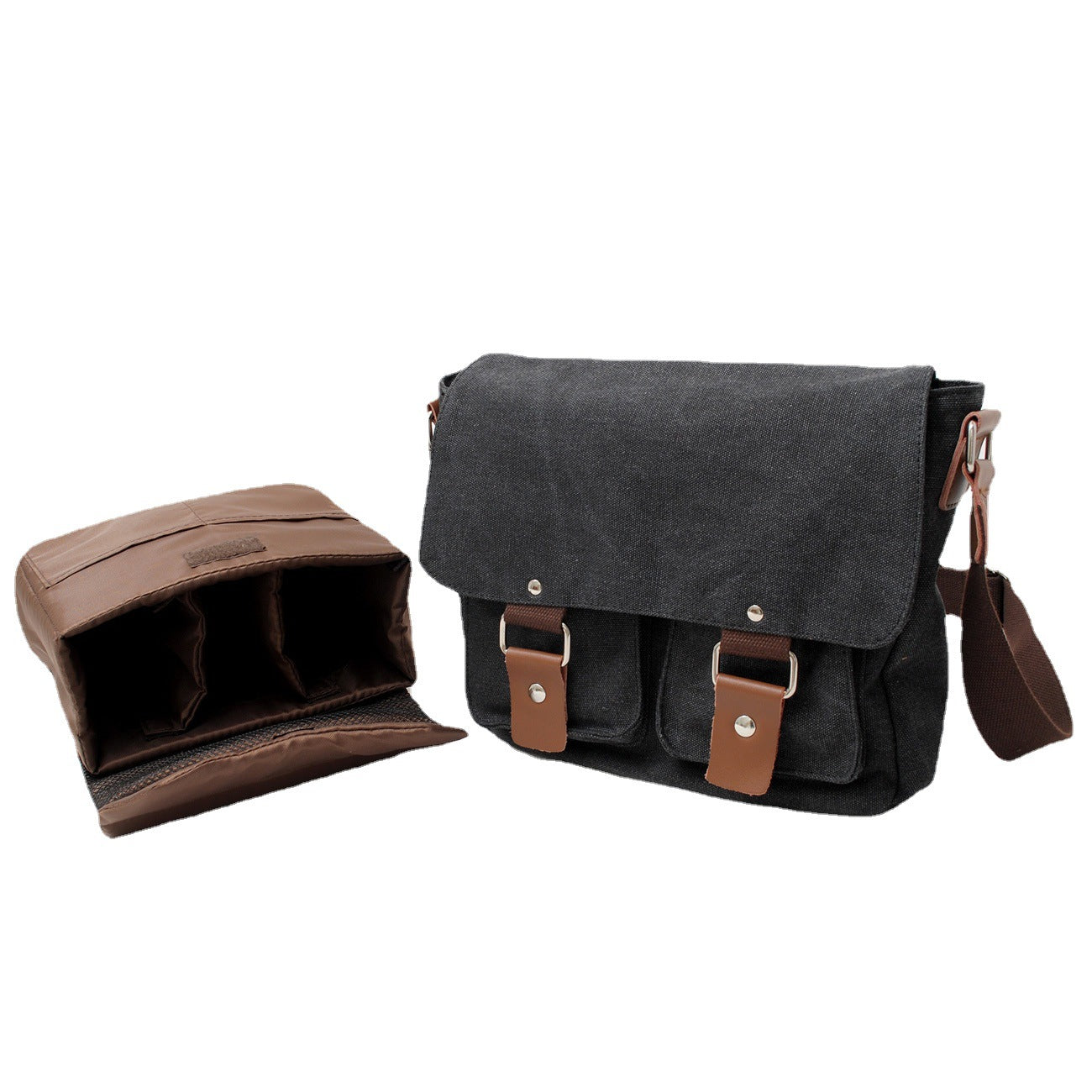 VLOVELAW 2025 Muchuan canvas bag, men's and women's messenger bag, shoulder Canon photography bag, Sony micro-single SLR Nikon camera bag.