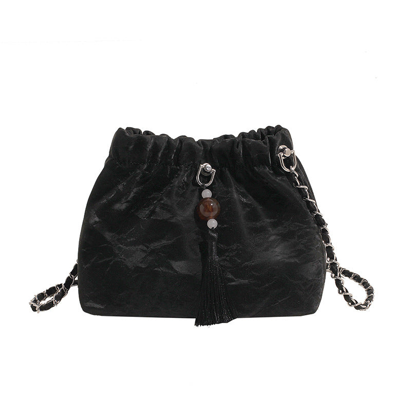VLOVELAW 2025 Niche design messenger chain bag women's popular new trendy fashion portable commuter bag premium texture bucket bag