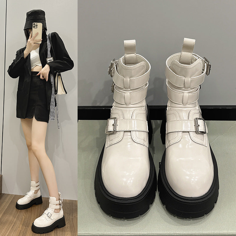 Genuine Leather Fashionable Boots Versatile Style Shoes Fashion Martin Boots Women Summer and Autumn Thin New Boots Booties