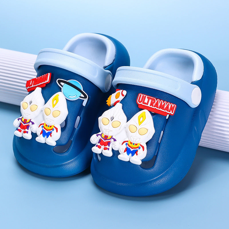 VLOVELAW Ultraman New Children's Slippers Summer Boys Baby Non-Slip Hole Shoes Boy Beach Shoes Sandals