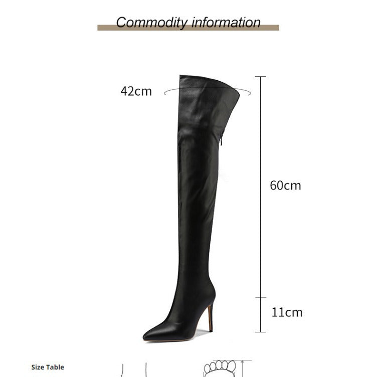 34-43 plus Size HOTan and NEWn Fashion Stiletto Super High Heel over-the-Knee Stretch Boots Wish Cross-Border Supply X398