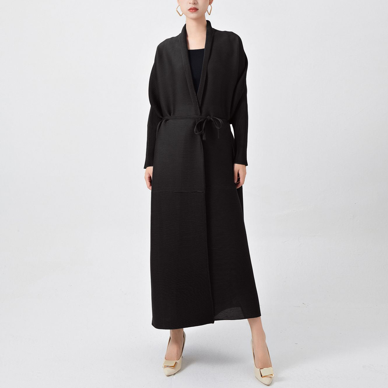 2025 Loose large size extended trench coat women's high-end sense of high-end New Middle East Popular trade abaya women's robe