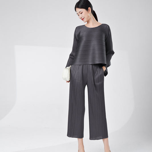 2025 Women's Small Women's Summer Suit Irregular Loose T-Shirt Top Casual Straight Pants Versatile Two-piece Set