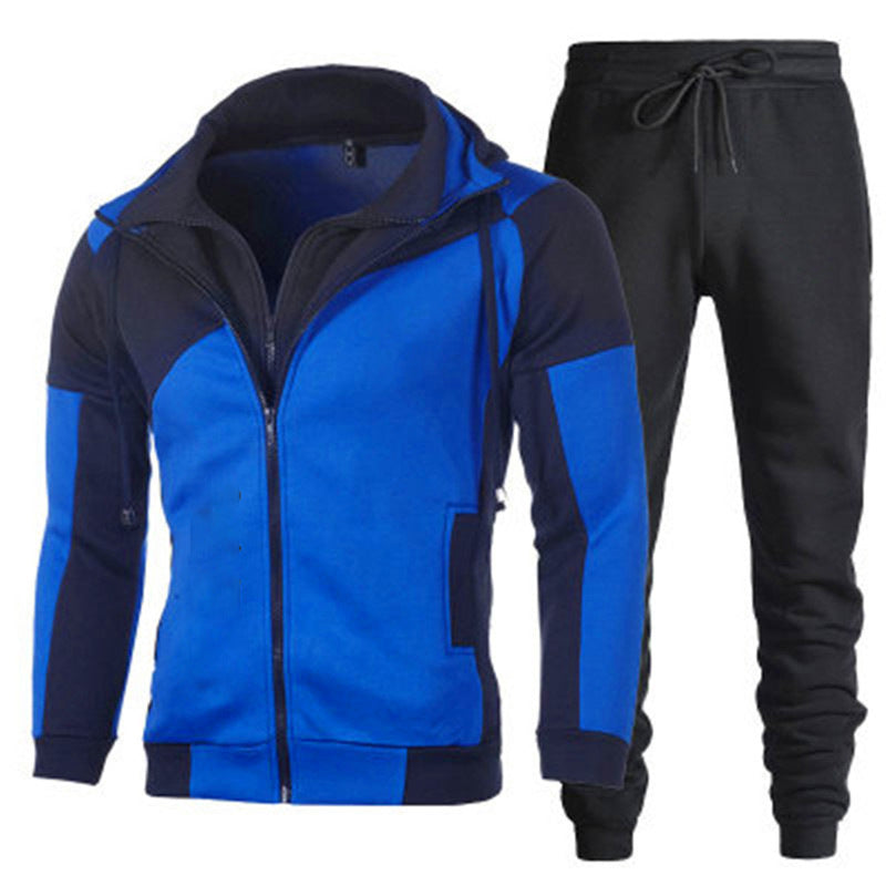 VLOVELAW zipper hoodie solid color sweater set men's autumn and winter hoodie trend fashion leisure sports two-piece set