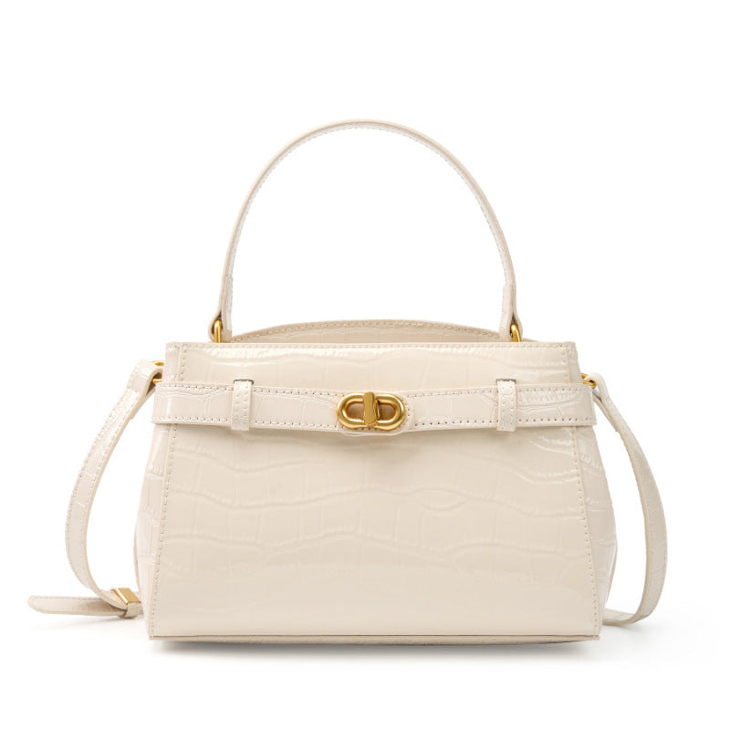 VLOVELAW 2025 Kelly bag large women's high-end alligator pattern lock small square bag new leather handbag commuter messenger women's bag