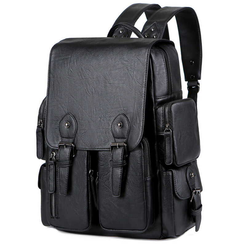 2025 Large capacity men's bag pu leather backpack men's backpack high-end fashion backpack backpack mail carrier document backpack