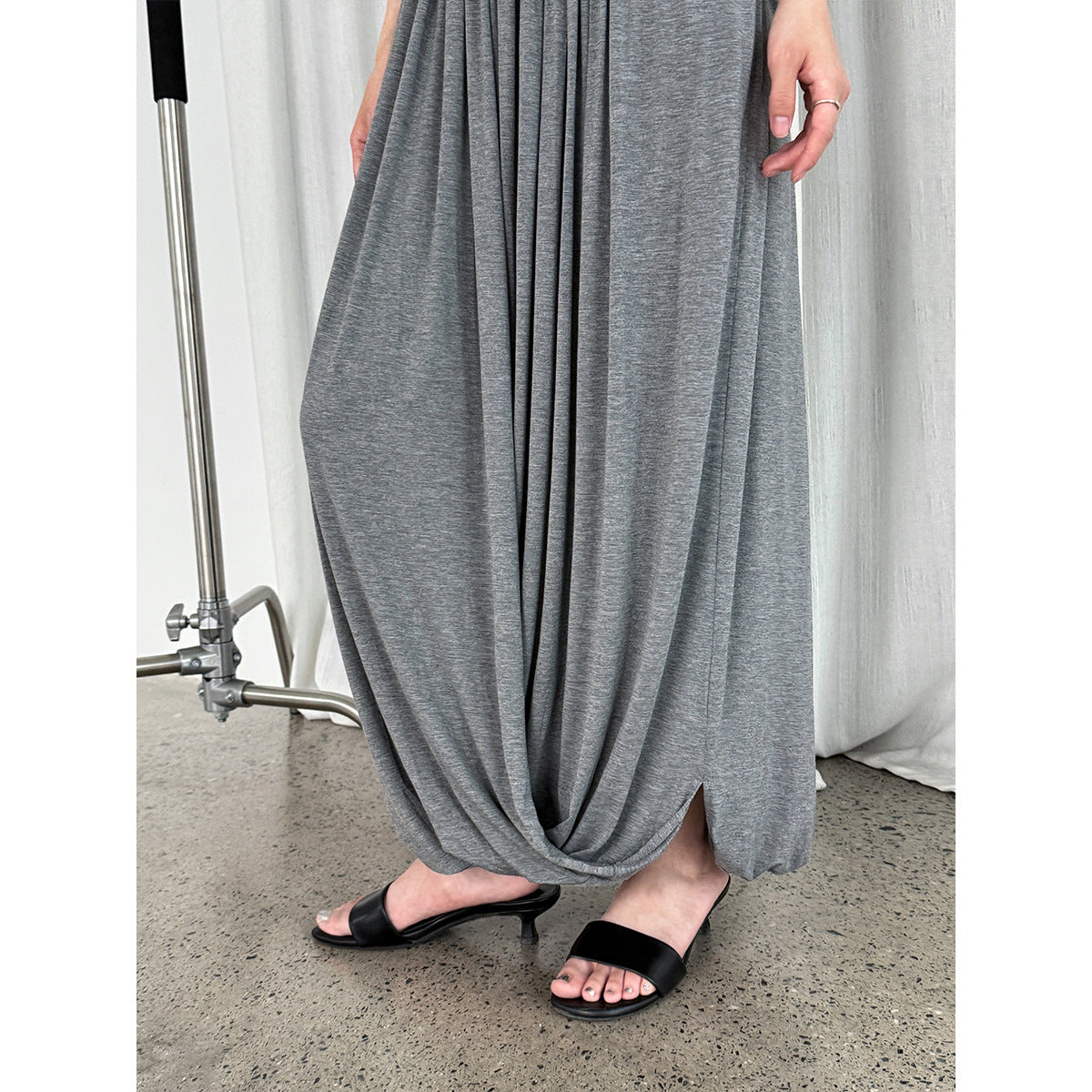 Luxi design sense Lenzing Modal kink skirt women's summer new high waist pleated knitted skirt 2676