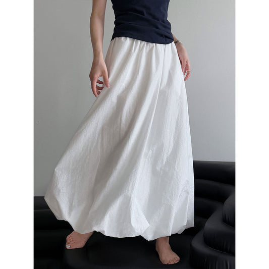 Luxi breathable cotton~ bud skirt  Korean simple summer new design high waist A skirt 1908