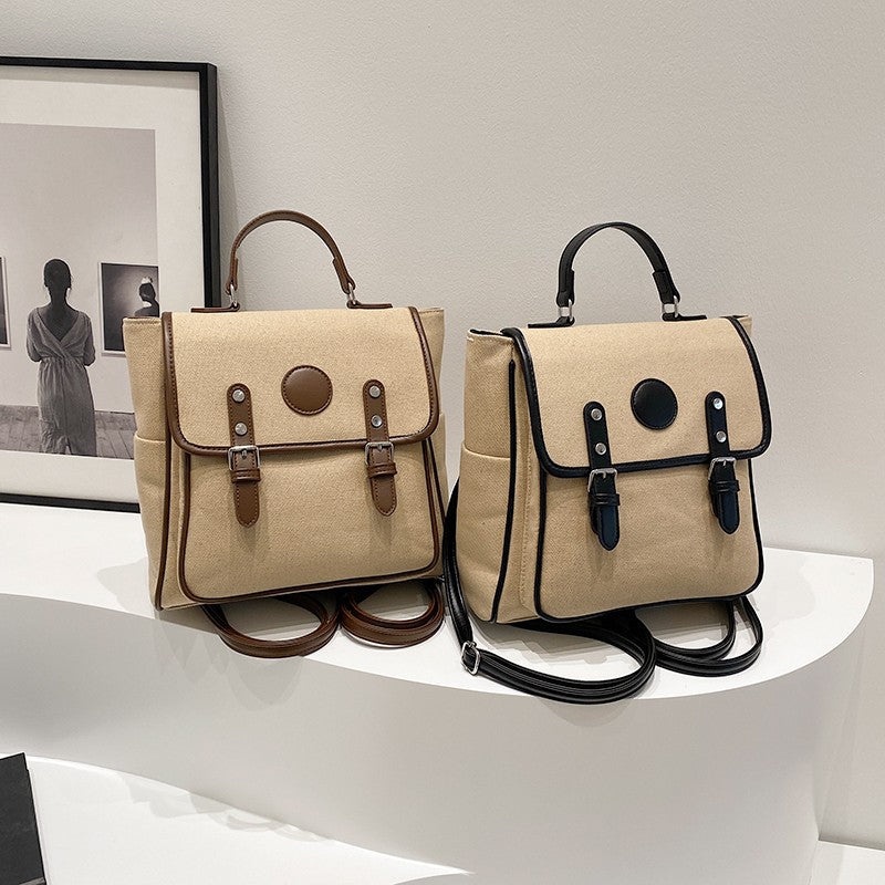 Japanese Ins Tooling Style Backpack Female New Messenger Bag College Students Class Commute Fashion Casual Backpack