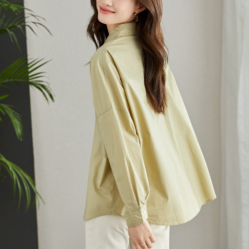 direct sales spring Korean version workplace commuting temperament POLO collar loose design shirt