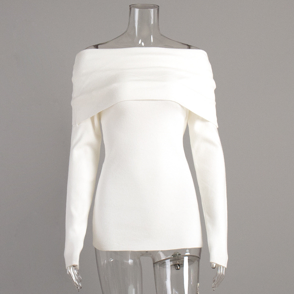 VLOVELAW 2025 sweater women's New autumn and winter 2025 style long-sleeved knitted bottoming shirt one-word shoulder sexy slim-fitting off-the-shoulder top