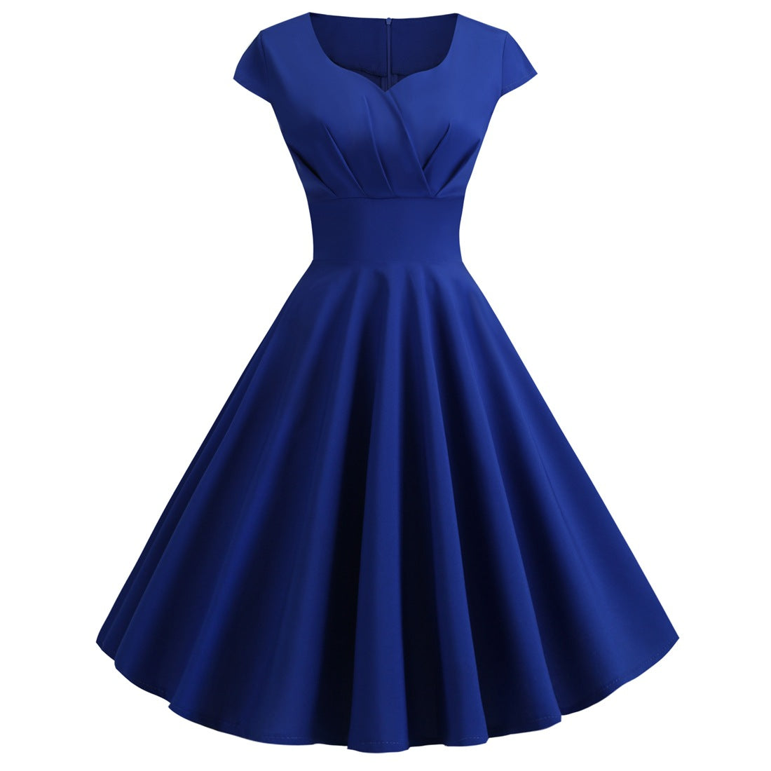XIEYINSHE X EBay Hot Sale New Vintage Women's V-neck Half Sleeve Waist-Tight Solid Color Wide Hem Dress One-Piece Starting Batch