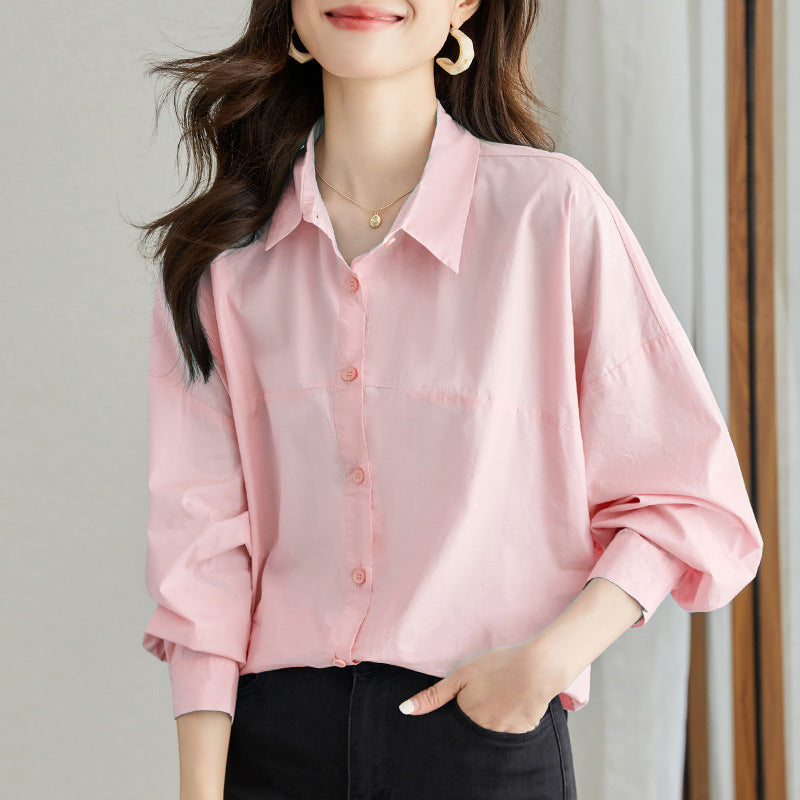 direct sales long-sleeved white shirt design sense niche commuting loose autumn cash chic shirt