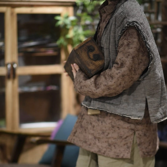 2025  24/12 SN116 Casual literary ramie button-down medium and long shirt