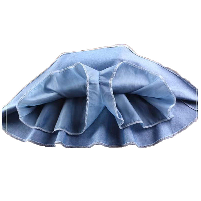 VLOVELAW Spring Girls' Denim Skirt Fashion Blue New Korean Style Little Girl Skirt Girl's Princess Dress