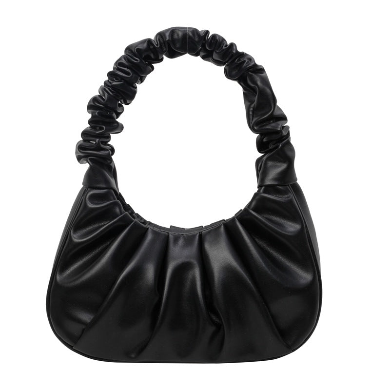 VLOVELAW 2025 Cloud pleated bag, baguette bag, one shoulder crossbody handbag, women's niche texture, Korean version popular new underarm bag tide