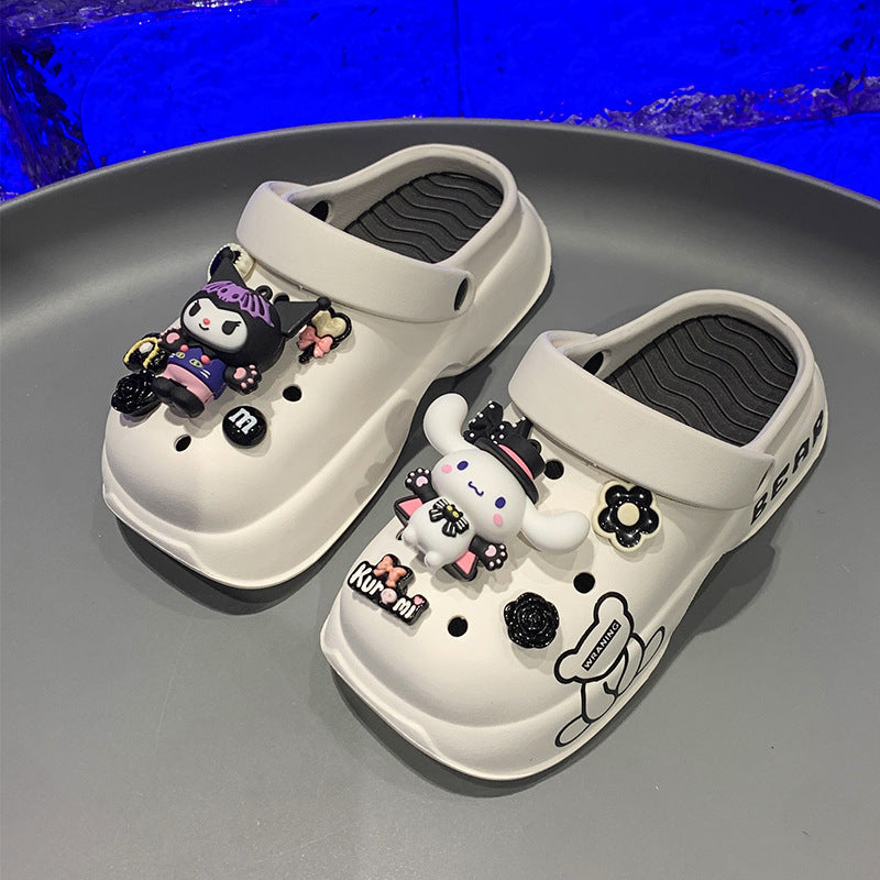 VLOVELAW Clow M Girls' Fashion Cartoon Slippers Summer Children's Hole Shoes Big Children Girls' Soft Bottom Beach Sandals