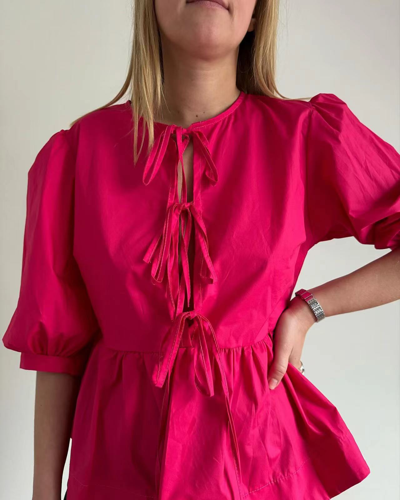VLOVELAW Cross-Border Spring/Summer New Women's Tops Fashion Striped Stitching Shirt Top Women's European and American Style