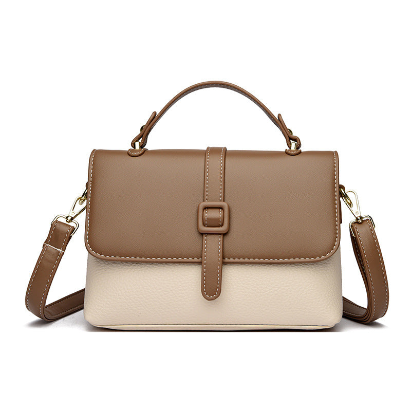vlovelaw Classic Single Arrow Stitching Messenger Bag High Sense Ins Leather Pattern Small Box Genuine Leather Women's Bag Shoulder Bag