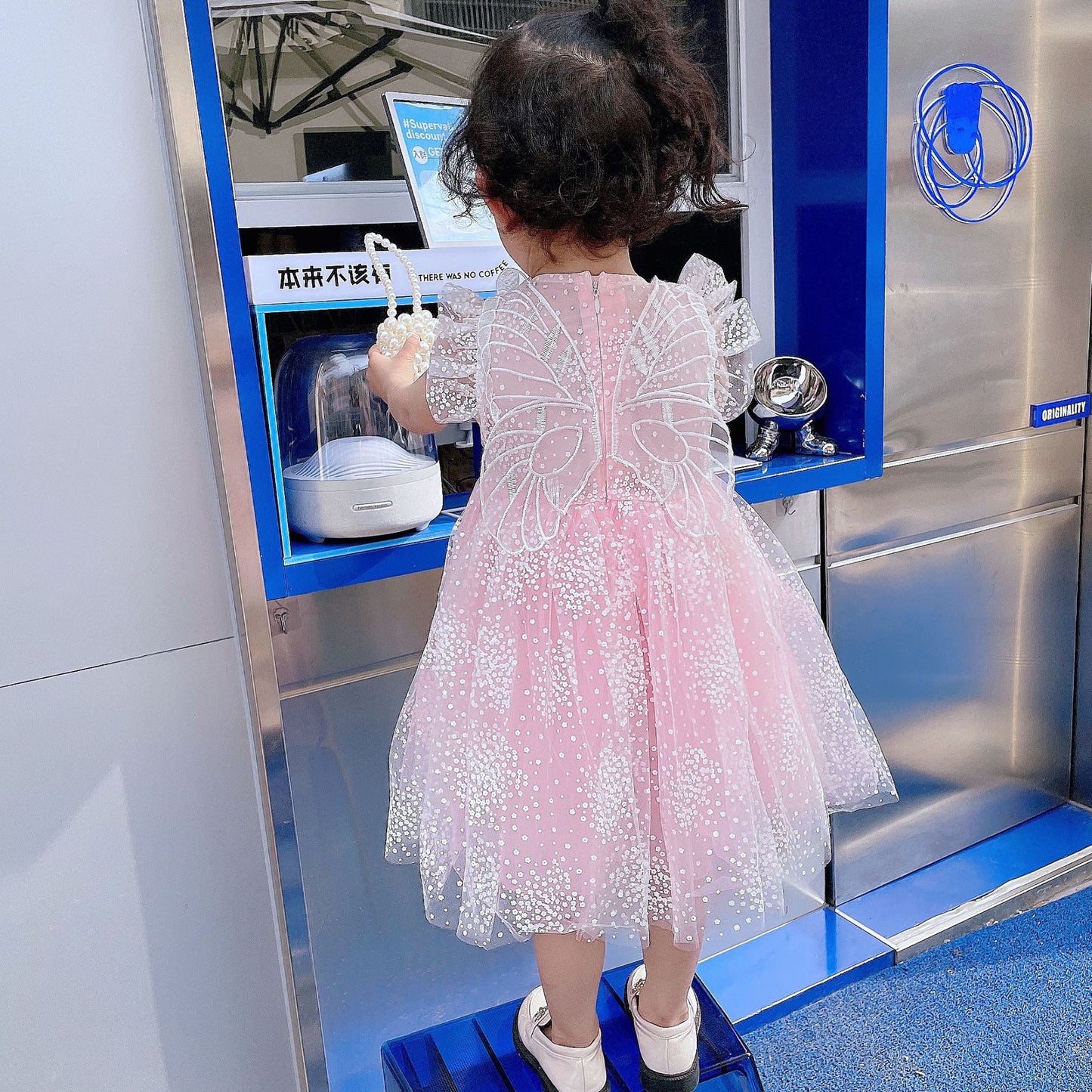 Girls' Dress Children's Clothing Wholesale 2025 Summer Western Style Butterfly Children's Princess Dress Baby Puffy Tulle Skirt
